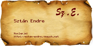 Sztán Endre névjegykártya